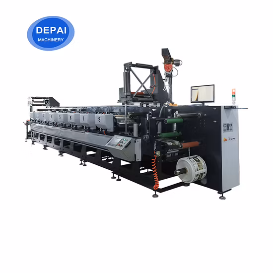 Máquina de carregamento de papel em bobina, régua flexográfica, corte, costura, dobra e corte